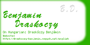 benjamin draskoczy business card