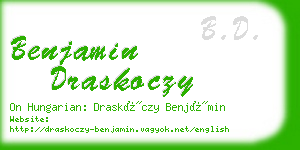 benjamin draskoczy business card